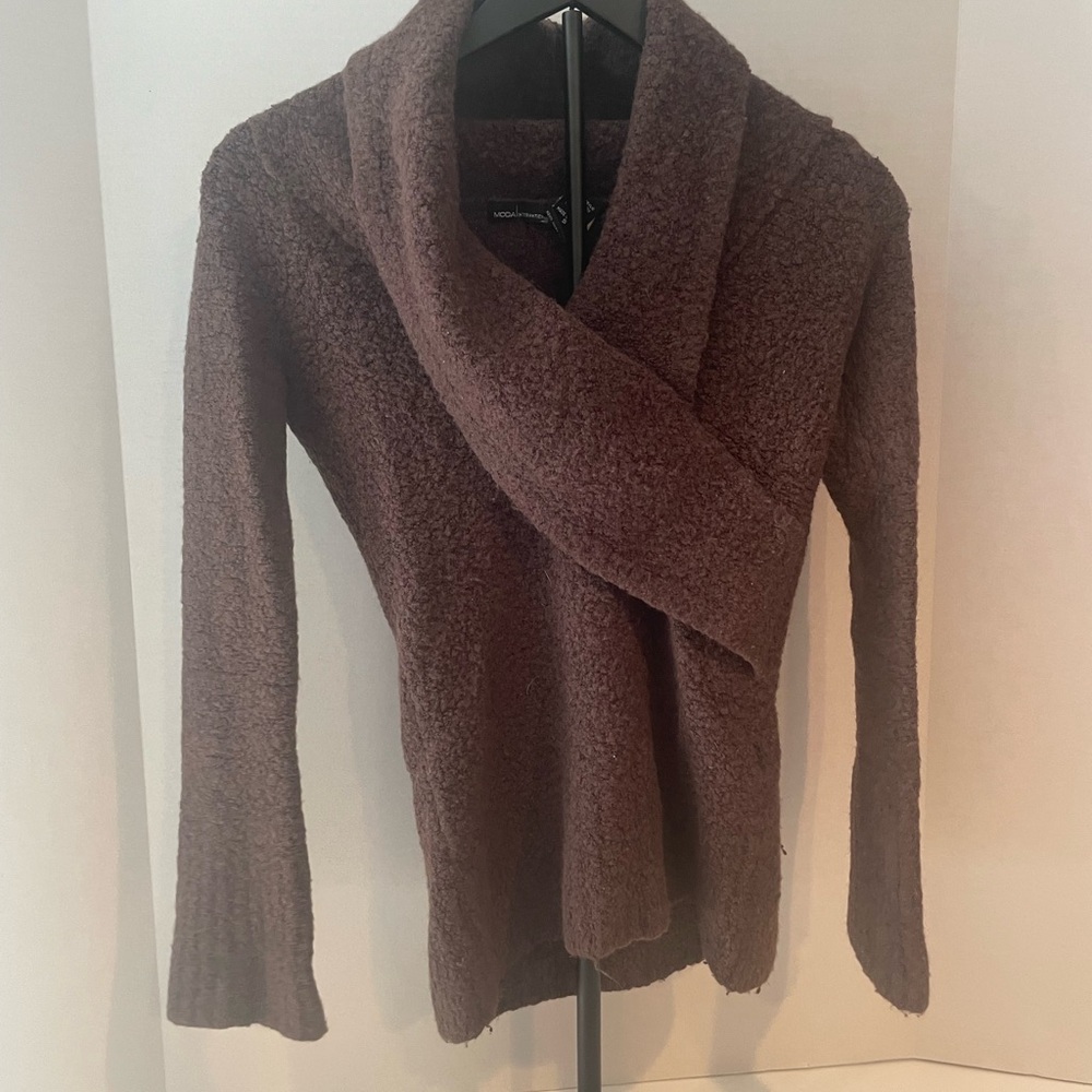 Moda Rich Brown Cowl Neck Teddy Knit Sweater | Cozy Soft Women’s Pullover